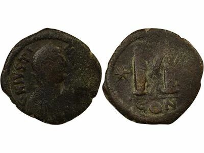 Byzantine Empire Justin I - Follis - 518 / 527 Constantinople