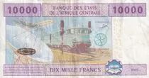 Cabo Verde 10000 Francs - Woman- Train, plane - 2002 - P.410A