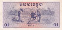 Cambodge 0.1 Riels (1 kak) - Soldats - 1975 - P.18a