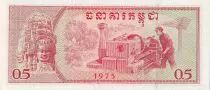 Cambodge 0.5 Riels (5 kak) - Soldats - 1975 - P.19a