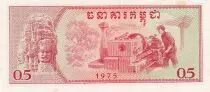 Cambodge 0.5 Riels (5 kak) - Soldats - 1975 - P.19a
