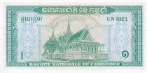 Cambodge 1 Riel - Port - Palais royal - 1975 - UNC- P.4c