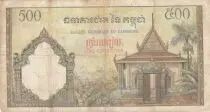 Cambodge 500 Riels - ND1972 - Agriculteur, temple - Bloc 70