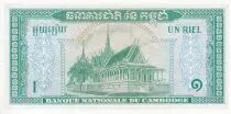 Cambodia 1 Riel - Dockside - Royal palace - 1975 - UNC -P.4c