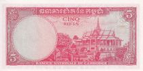 Cambodia 5 Riels - Monument - Temple - ND (1972) - P.10c