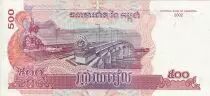 Cambogia 500 Riels - Temple of Angkor - Bridge spanning Mekong river - 2004 - UNC - P.54a