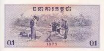 Camboya 0.1 Riels (1 kak) - Soldiers - 1975 - P.18a