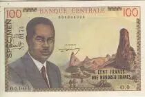 Cameroon 100 Francs - Président Ahidjo - Specimen - 1962 - Serial O.0