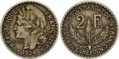 Cameroon 2 Francs Territoire sous Mandat - Patey - 1924