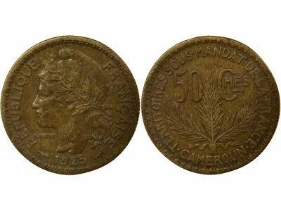 Cameroon 50 Centimes, French Mandate - 1925 Paris