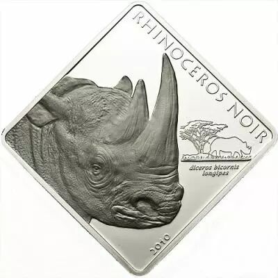Cameroun 1 500 Francs CFA - 2010 - Rhinoc�ros Noir