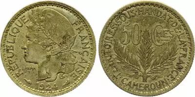 Cameroun 50 Centimes  Patey - 1924 - Belle qualit�