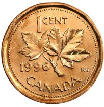 Canada 1 Cent . Feuilles d\'Erable