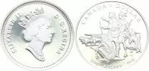 Canada 1 Dollar,  Elisabeth II -  300&egrave;me anniversaire de p&eacute;rip&eacute;ties de Henry Kelsey - 1990 - Argent - Frappe BE