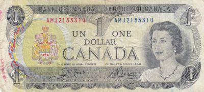 Canada 1 Dollar - Elizabeth II - Rivire d\'Ottawa - Srie AMJ - 1973