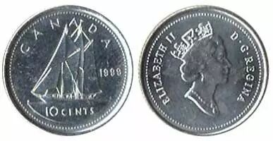 Canada 10 Cents Sailboat Bluenose