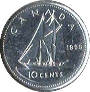 Canada 10 Cents Sailboat Bluenose
