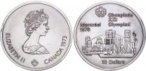 Canada 10 Dollars, JO de Montréal 1976 - Vue de Montréal - 1973 - Argent