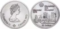 Canada 10 Dollars, JO de Montréal 1976 - Vue de Montréal - 1973 - Argent