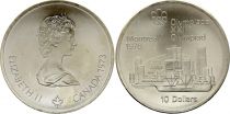 Canada 10 Dollars, Olympics games Montreal 1976 - Silver Dôme Montréal (JO) -1973