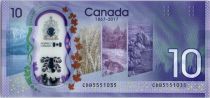 Canada 10 Dollars 150 ans de la Confédération Candienne - Polymer - 2017