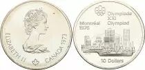 Canada 10 Dollars Argent 1973 - Jeux Olympiques Montr&eacute;al 1976 - Vue de Montr&eacute;al