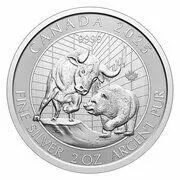 Canada 10 Dollars Argent 2025 - Taureau & Ours - 2 Onces