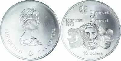 Canada 10 Dollars Olympics Games Montr�al 1976 - Silver - Zeus