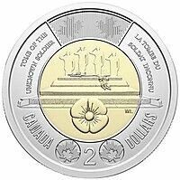 Canada 2 Dollar - Tombe soldat inconnu - 2025