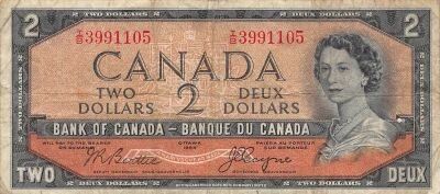 Canada 2 Dollars - Elizabeth II - 1954 - Evil\'s Head - P.67b