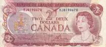 Canada 2 Dollars - Elizabeth II - Hunt - 1974 - Serial RJ - P.86a