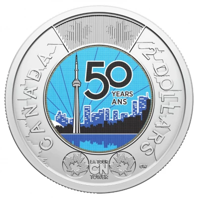Canada 2 Dollars 2026 - 50 ans de la Tour CN - Coloris�e