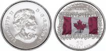 Canada 25 Cents 50 ans du drapeau canadien colorisé - 2015