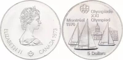 Canada 5 Dollars, JO de Montr�al 1976 - Am�rique du Nord (JO) -1973