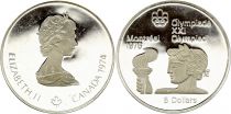 Canada 5 Dollars, JO de Montréal 1976 - Athlète avec Flamme (JO) - 1974 BE