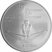 Canada Aviron - 5 Dollars Argent 1974 CANADA - Jeux Olympiques Montr&eacute;al 1976