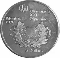 Canada Couronne de Laurier - 5 Dollars Argent 1974 CANADA - Jeux Olympiques Montr&eacute;al 1976
