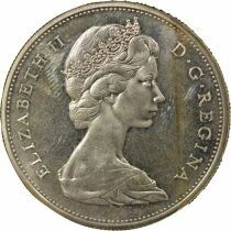 Canada Elizabeth II - Silver Dollar, 2nd Portrait - 1965 Ottawa