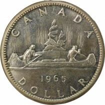 Canada Elizabeth II - Silver Dollar, 2nd Portrait - 1965 Ottawa