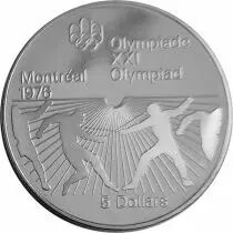 Canada Escrime - 5 Dollars Argent 1976 CANADA - Jeux Olympiques Montr&eacute;al 1976