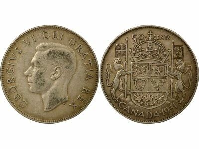 Canada George VI - 50 Cents Argent, 2e Type - 1951 Ottawa