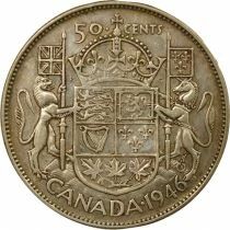 Canada George VI - 50 Silver Cents - 1946 Ottawa
