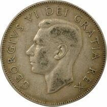 Canada George VI - 50 Silver Cents, 2nd Type - 1951 Ottawa