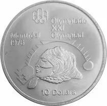 Canada Indienne - Lancer du poids - 10 Dollars Argent 1975 CANADA - Jeux Olympiques Montr&eacute;al 1976