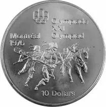 Canada Lacrosse - 10 Dollars Argent 1974 CANADA - Jeux Olympiques Montr&eacute;al 1976