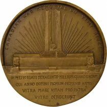 Canada Memorial - Bronze Medal, Canadian Pilgrimage to Vimy - 1936
