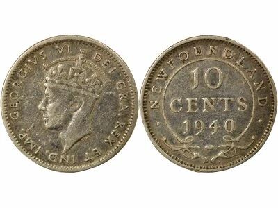 Canada Newfoundland, George VI - 10 Silver Cents - 1940 Ottawa