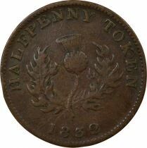 Canada Nova Scotia, George IV - 1/2 Penny Token - 1832