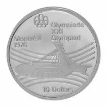 Canada Stade Olympique - 10 Dollars Argent 1976 CANADA - Jeux Olympiques Montr&eacute;al 1976