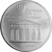 Canada Temple de Zeus - 10 Dollars Argent 1974 CANADA - Jeux Olympiques Montr&eacute;al 1976